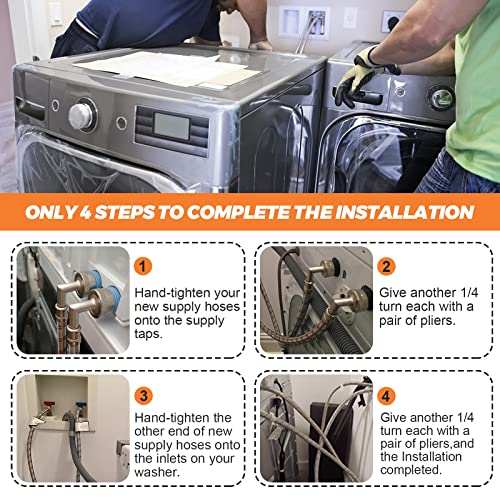 4FT Stainless Steel Washer Hoses with Elbows - Image 5