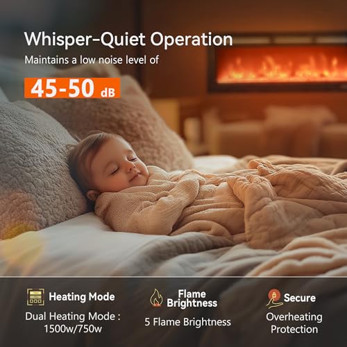 EUHOMY 50" Electric Fireplace with Remote Control - Image 6