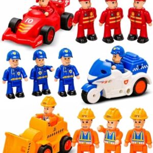 FUNERICA 12-Pcs Toy Vehicles and Figures Set