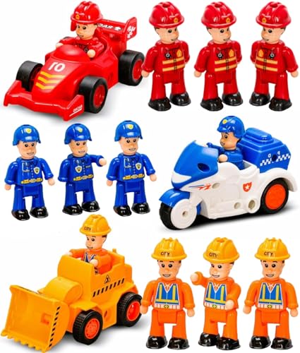 FUNERICA 12-Pcs Toy Vehicles and Figures Set