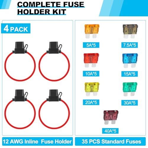 Cooclensportey 12AWG Inline Fuse Holder Pack - Image 2