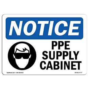 OSHA PPE Supply Cabinet Sign, Durable Decal