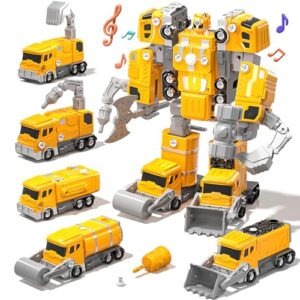 WATUDOU 5-in-1 Construction Vehicle Robot Toys