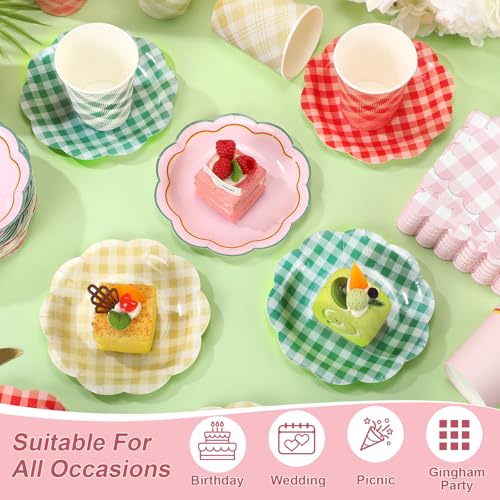Yungyan 108 Pcs Gingham Party Supplies Set - Image 2