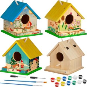 Liliful DIY Birdhouse Kit with Paints