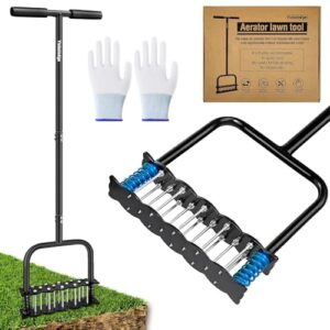 Manual Lawn Aerator with 14 Steel Spikes
