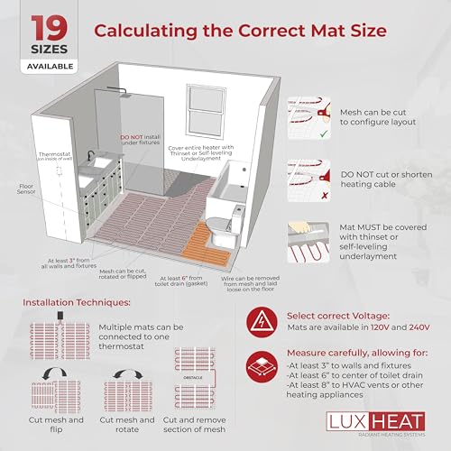 LuxHeat 60sqft Floor Heating Mat Kit - Image 6