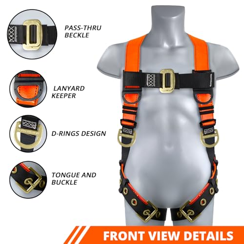 TRSMIMA Full Body Harness with Shock Lanyard - Image 2