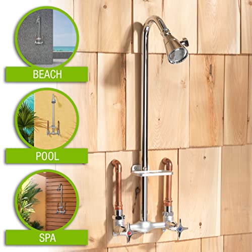 Homewerks Chrome Outdoor Shower Kit with Soap Dish - Image 5