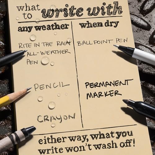 Rite in the Rain Weatherproof Notebook, Tan 4.625" x 7" - Image 6