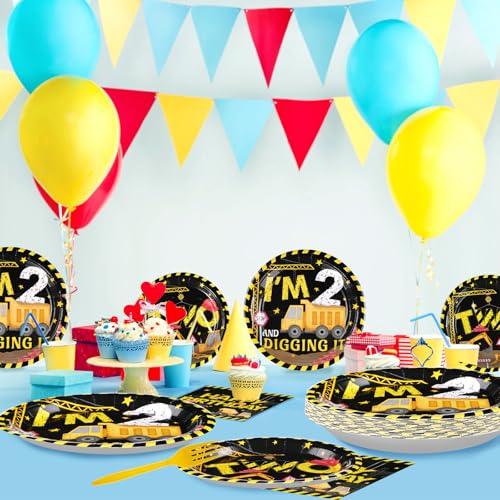 Construction 2nd Birthday Party Supplies Set - Image 2