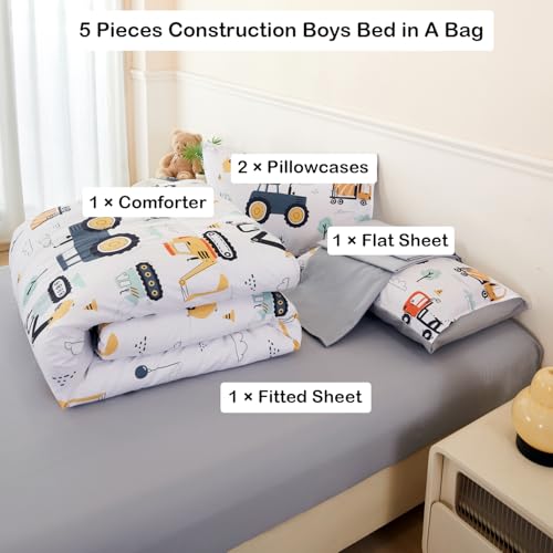 5-Piece White Twin Comforter Set for Kids - Image 4