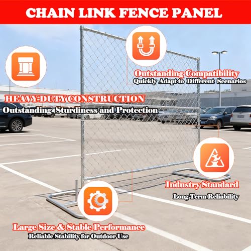 Nuwovwo 6ft x 7.2ft Temporary Chain Link Fence - Image 4