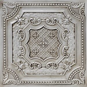 Elizabethan Shield PVC Ceiling Tile, Antique White