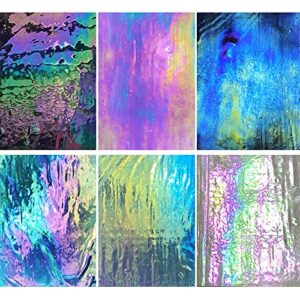 PALJOLLY 6 Iridescent Glass Sheets Variety Pack