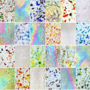 PALJOLLY 24 Clear Iridescent Confetti Glass Sheets