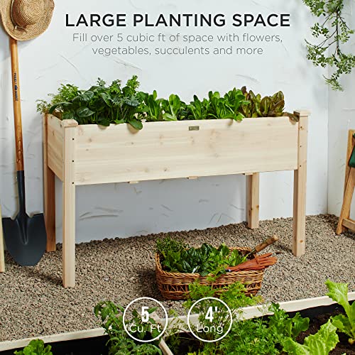 48x24 Elevated Wood Garden Bed with Liner - Image 3